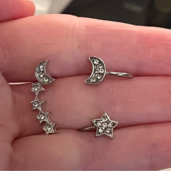 3 Pc Rhinestone Ear Climber - Picture 3 of 4